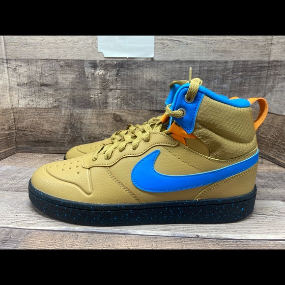 Nike Court Borough Mid 2 Boot 'Club Gold Blue Hero BQ5440-701 Youth Size 7Y New - Picture 5 of 11